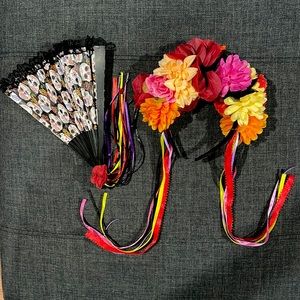 Day of the Dead Headband and Fan